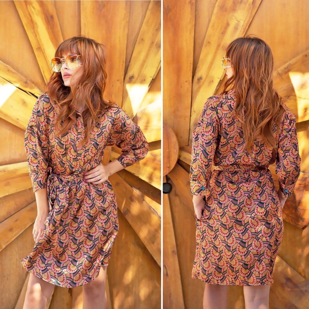 Eva Franco Edeline Abstract Shirtdress Size 2P